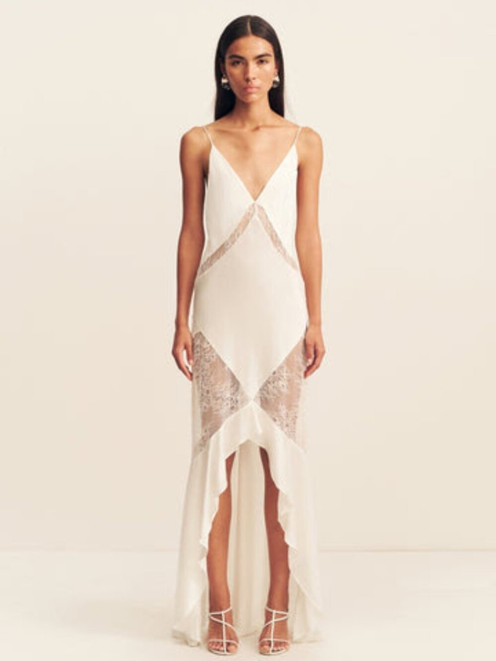 Shona Joy - Labyrinth Lace Panelled Ruffle Maxi Dress Size 6 NWT